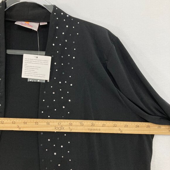 New Quacker Factory Jacket Large Open Front Embellished Stretch Elegant - Picture 5 of 9